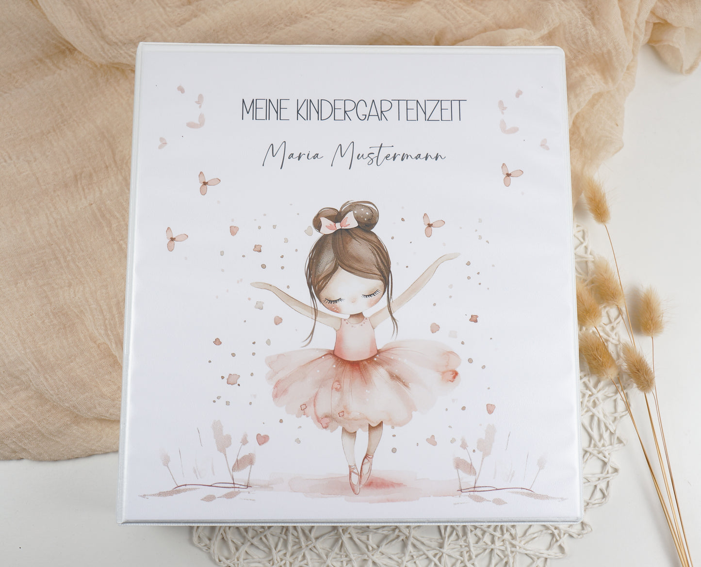 Kindergarten Krippe Ordner "BALLERINA" personalisiert - Sammelmappe Krippe Schule oder Kita Office & School Supplies Papier Träume