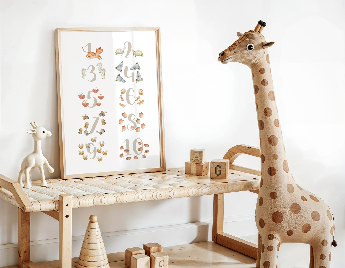 Poster Zahlen | Buchstaben Zahlen | Alphabet lernen | Geschenk Schulanfang oder Vorschule Papier Träume