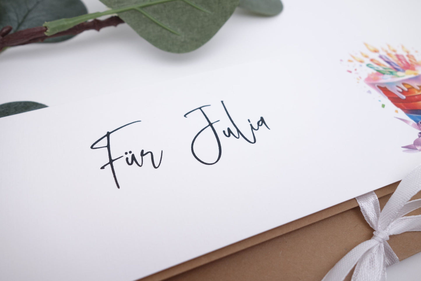 Verpackung Geld/Gutschein zum Geburtstag "Kuchen" personalisiert Papier Träume