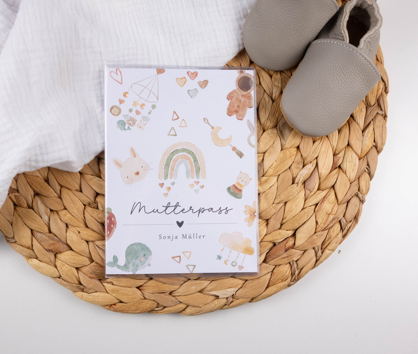Mutterpass Hülle personalisiert DOODLE BABY | Geschenkidee zur Schwangerschaft Passport Covers Papier Träume