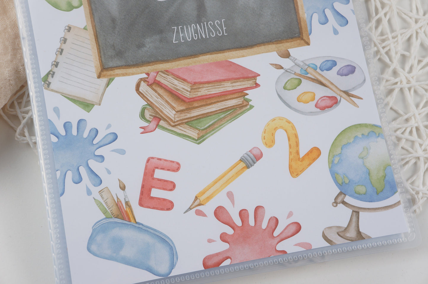 Zeugnismappe Hausaufgabenheft "Bunte Schule" personalisiert Office & School Supplies Papier Träume