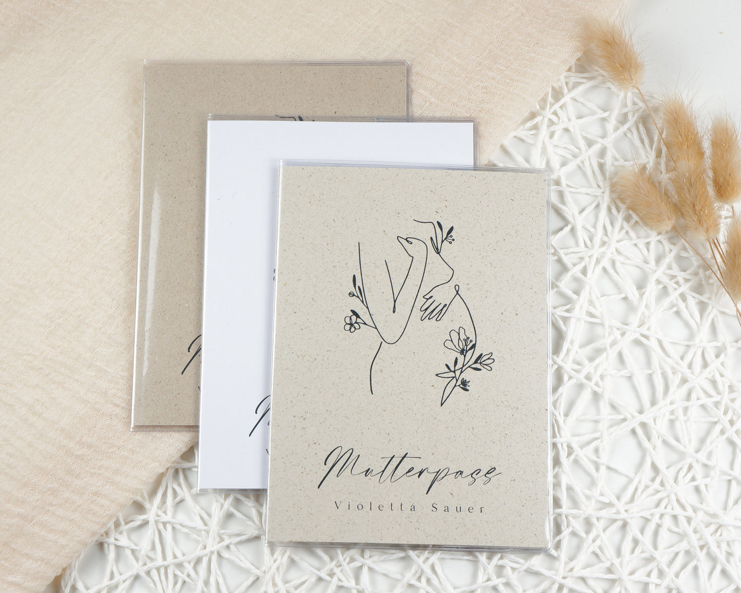 Mutterpass Hülle personalisiert Graspapier personalisiert NATURE 4 | Geschenkidee zur Schwangerschaft Passport Covers Papier Träume