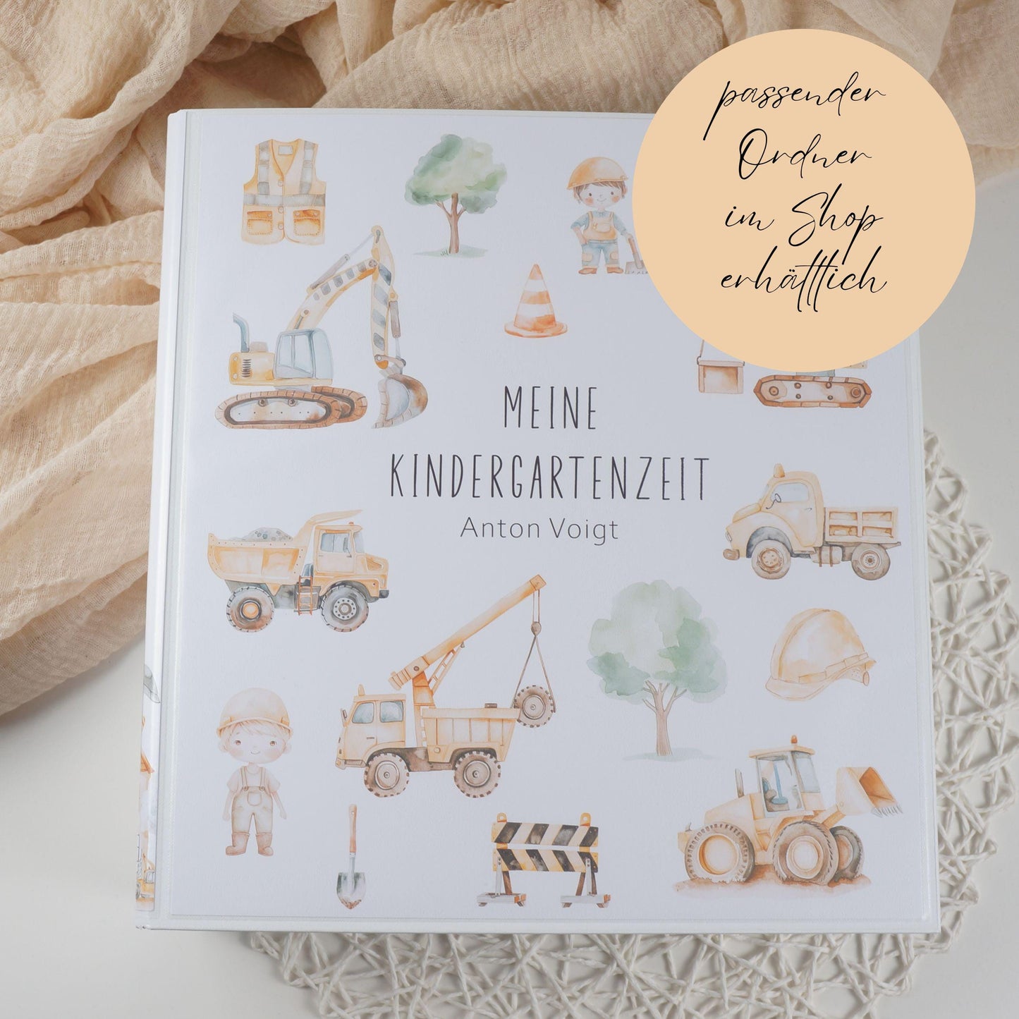 Zeichenmappe A3 oder A4 personalisiert BAUSTELLE FAHRZEUGE Office & School Supplies Papier Träume