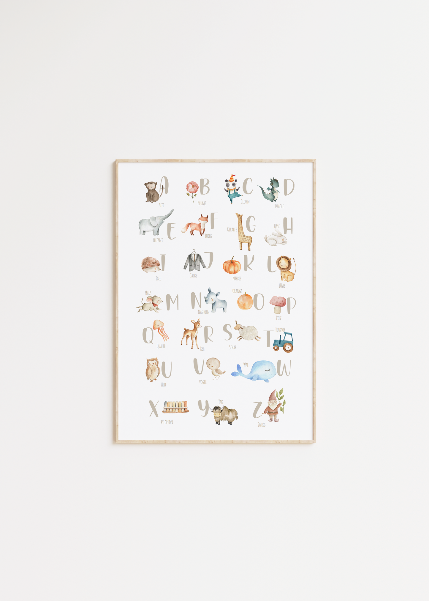 Poster ABC | Buchstaben Zahlen | Alphabet lernen | Geschenk Schulanfang oder Vorschule Papier Träume