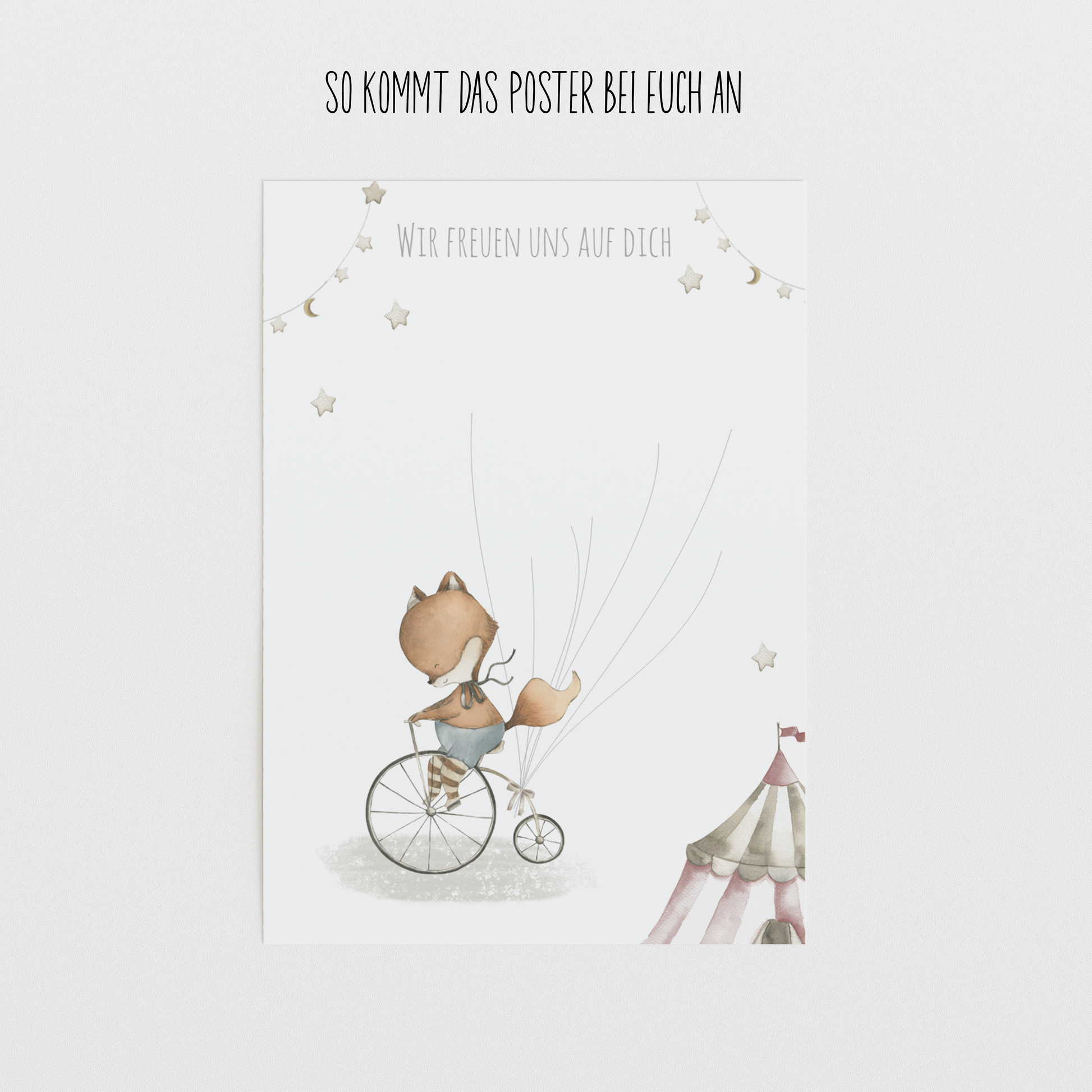 Gästebild Babyparty FUCHS für Fingerabdrücke zum beschriften als Geschenk zur Babyshower als Gästebuch Papier Träume