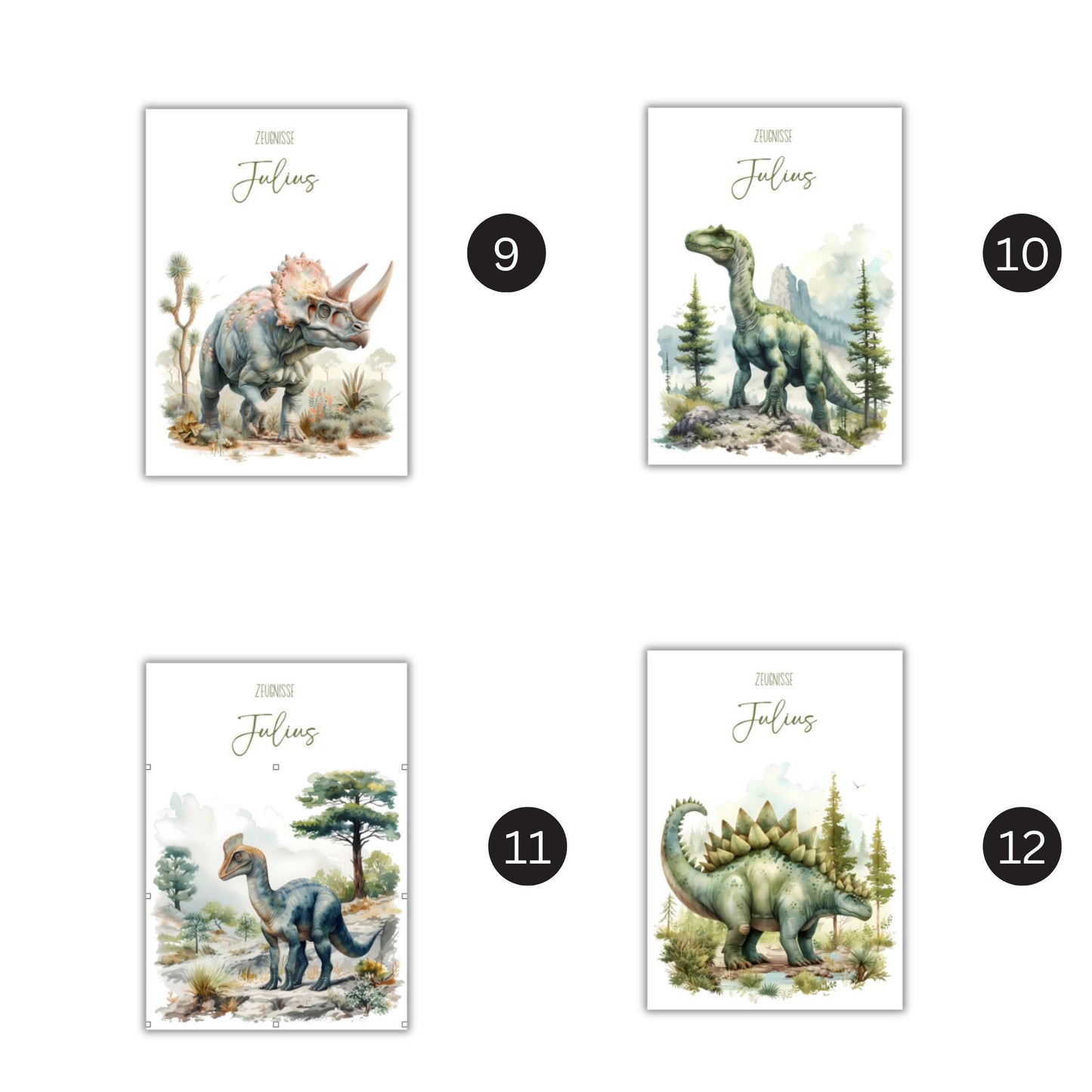 Zeugnismappe Hausaufgabenheft "DINOSAURIER VERSCHIEDENE" personalisiert Office & School Supplies Papier Träume