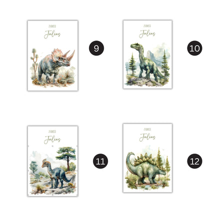 Zeugnismappe Hausaufgabenheft "DINOSAURIER VERSCHIEDENE" personalisiert Office & School Supplies Papier Träume