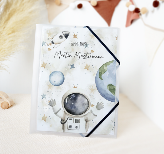 Zeichenmappe A3 oder A4 Sammelmappe Postmappe personalisiert ASTRONAUT MOND Office & School Supplies Papier Träume