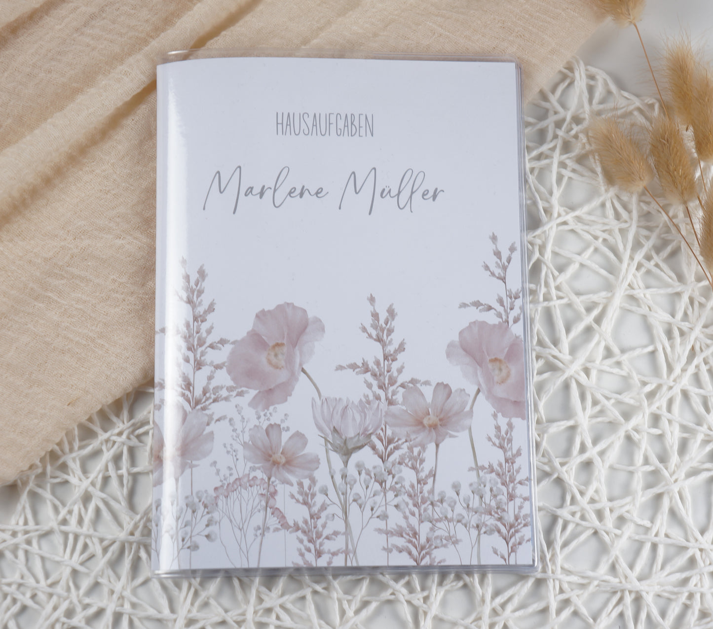 Zeugnismappe Hausaufgabenheft "Rosa Blumen zart" personalisiert Office & School Supplies Papier Träume