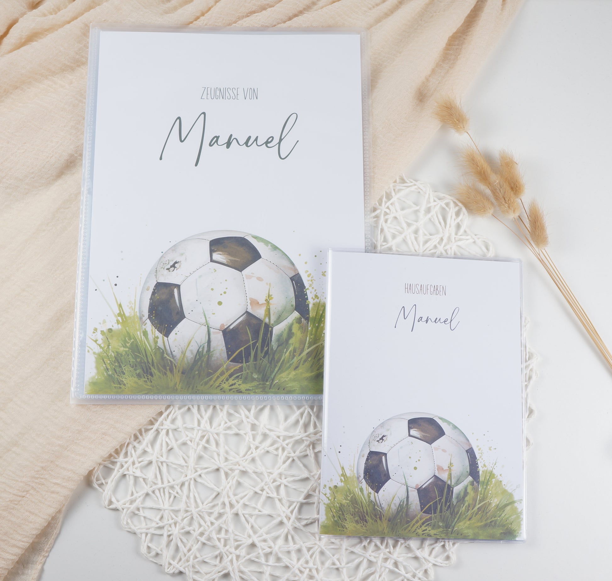 Zeugnismappe Hausaufgabenheft "FUSSBALL VERSCHIEDENE" personalisiert Office & School Supplies Papier Träume