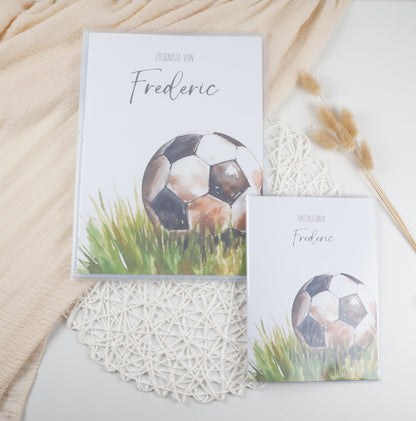 Zeugnismappe Hausaufgabenheft "FUSSBALL VERSCHIEDENE" personalisiert Office & School Supplies Papier Träume