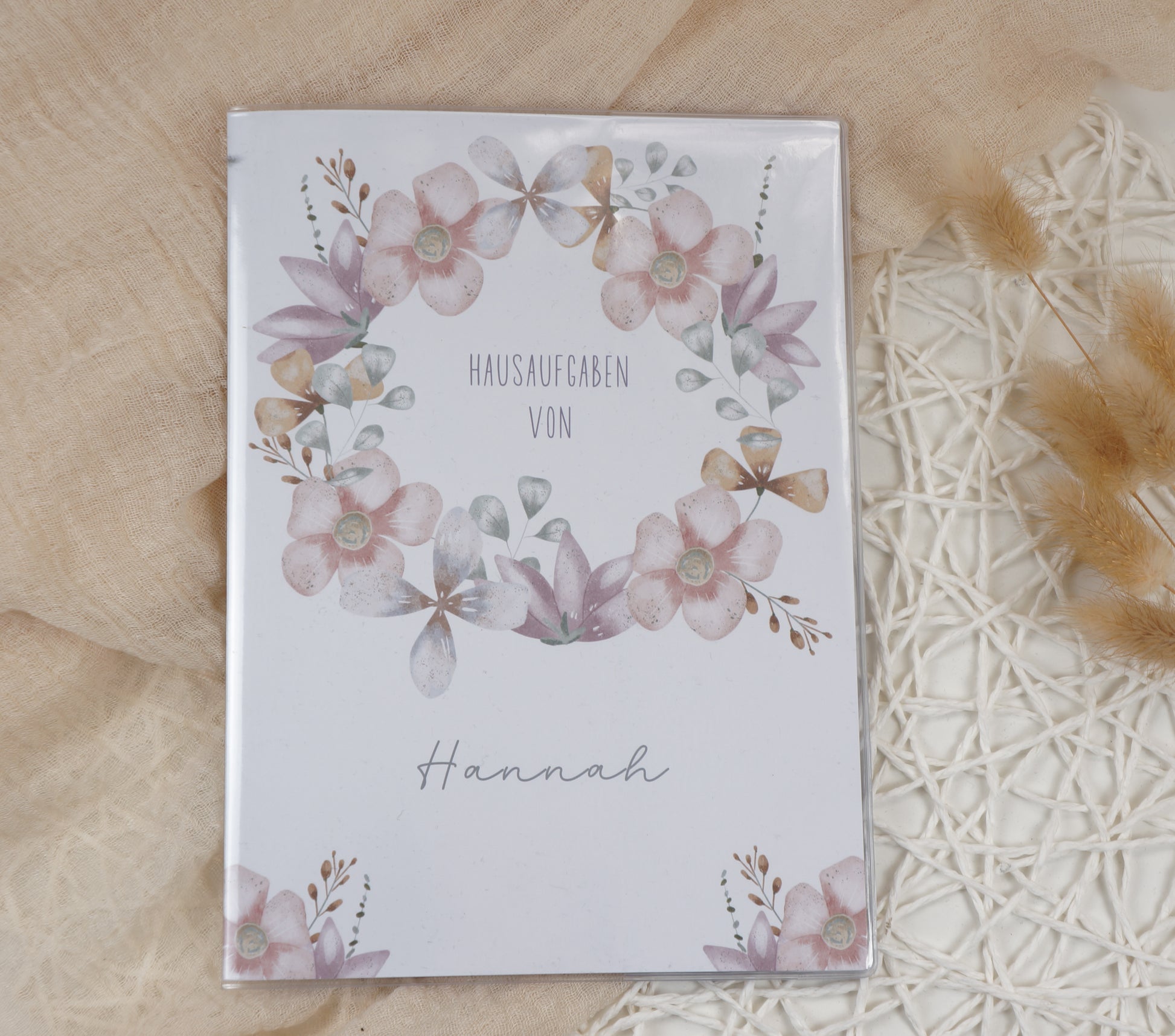 Zeugnismappe Hausaufgabenheft "BELLA - BLUMENKRANZ" personalisiert Office & School Supplies Papier Träume