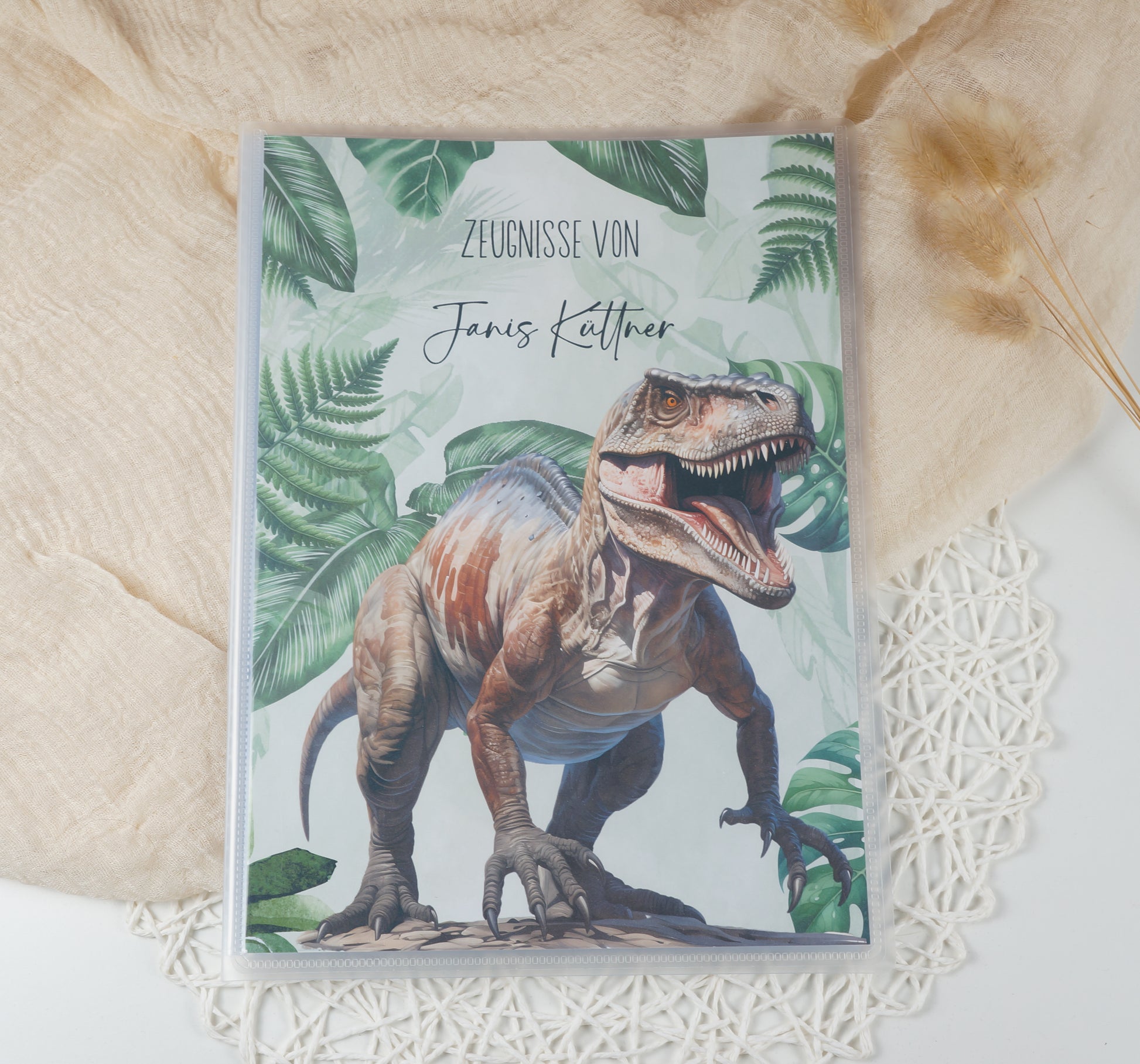 Zeugnismappe Hausaufgabenheft "DINOSAURIER T-REX" personalisiert Office & School Supplies Papier Träume