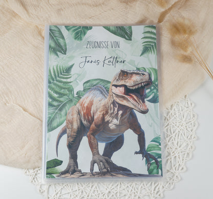 Zeugnismappe Hausaufgabenheft "DINOSAURIER T-REX" personalisiert Office & School Supplies Papier Träume