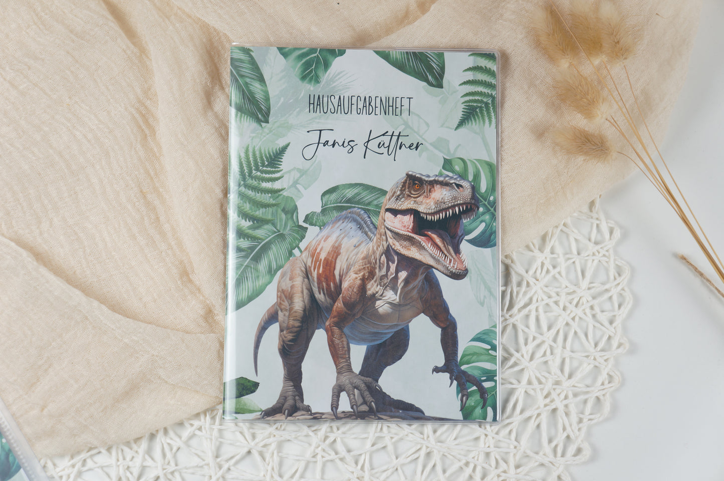 Zeugnismappe Hausaufgabenheft "DINOSAURIER T-REX" personalisiert Office & School Supplies Papier Träume