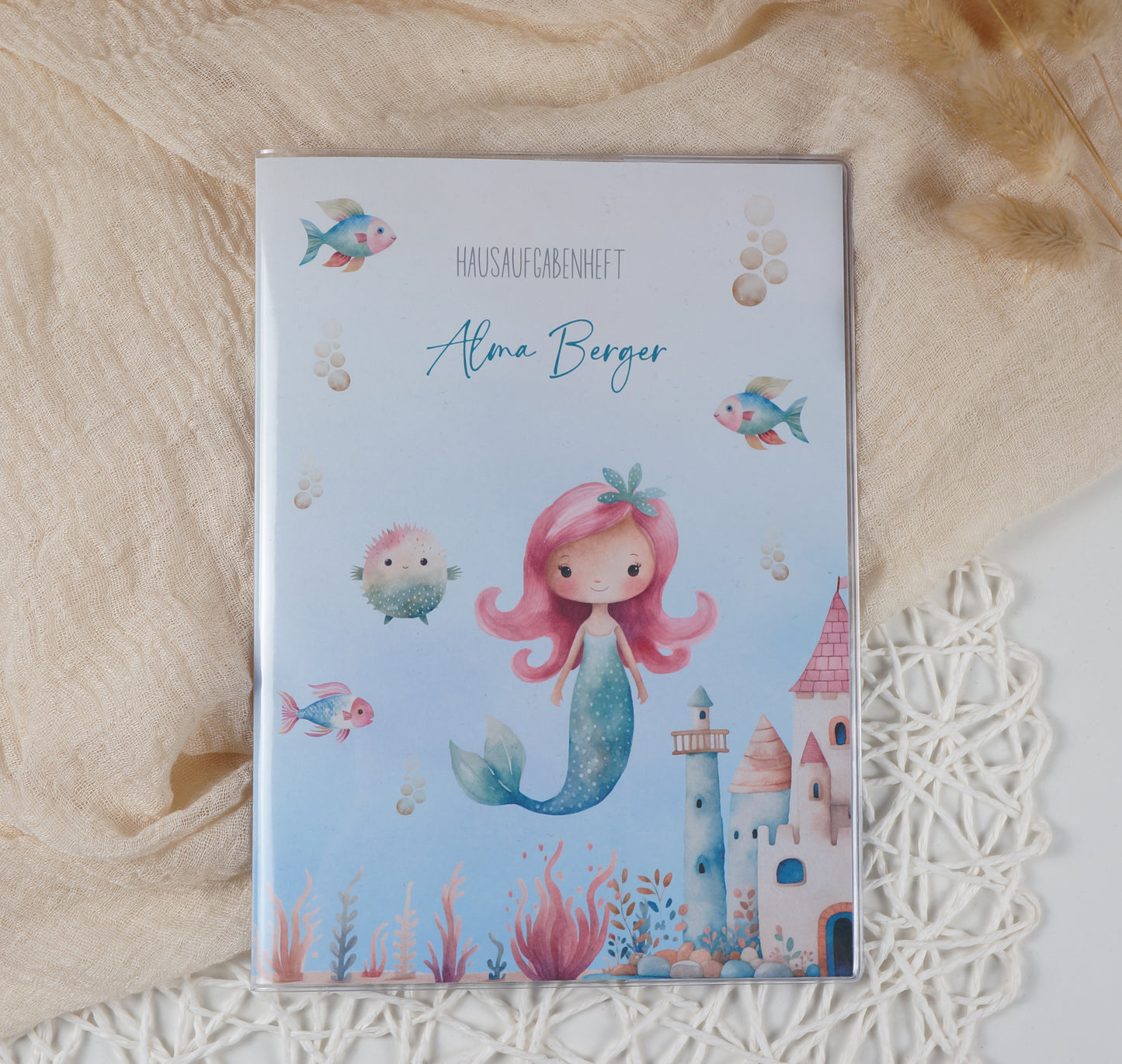 Zeugnismappe Hausaufgabenheft "MEERJUNGFRAU LILLY" personalisiert Office & School Supplies Papier Träume