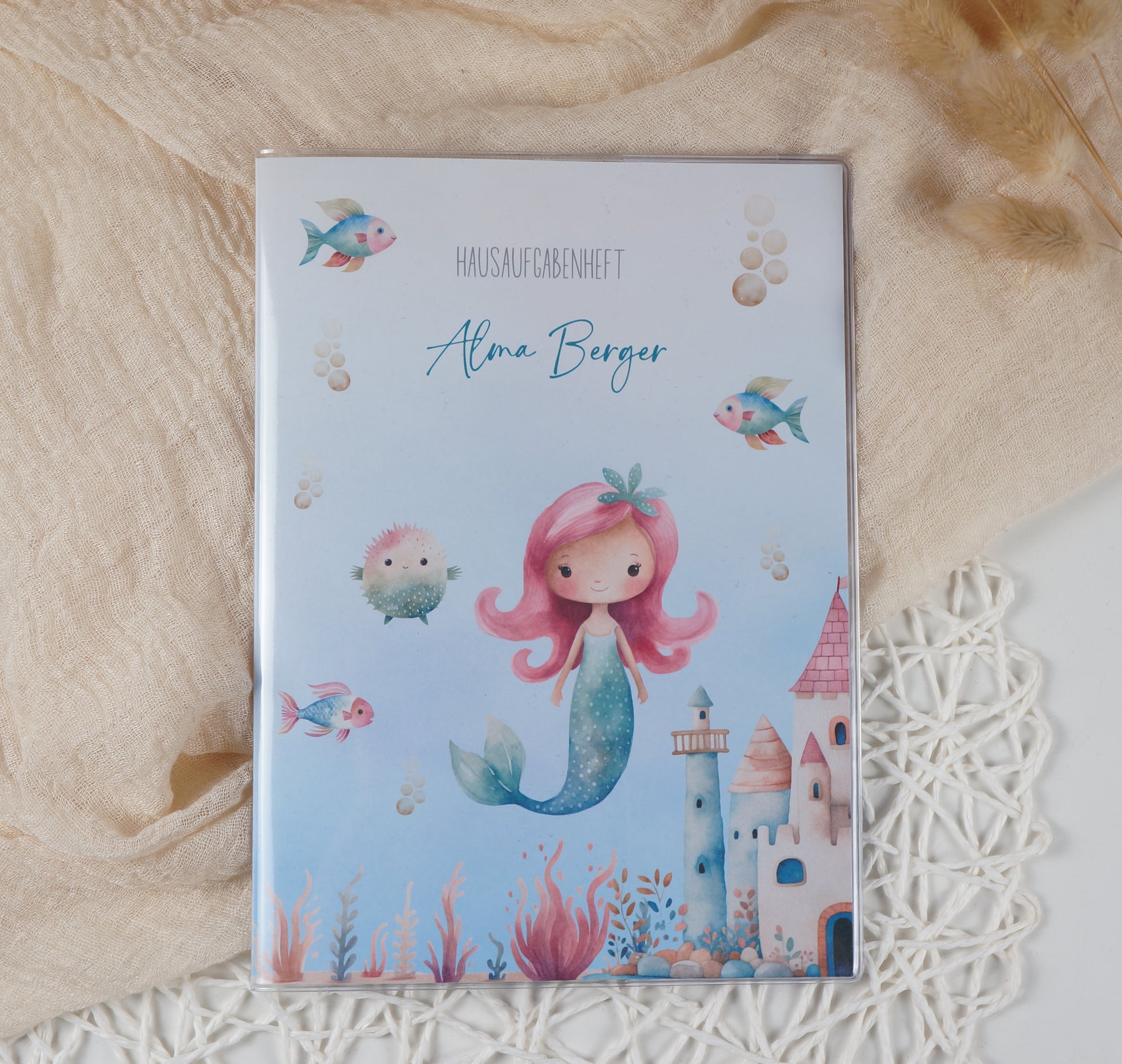 Zeugnismappe Hausaufgabenheft "MEERJUNGFRAU LILLY" personalisiert Office & School Supplies Papier Träume