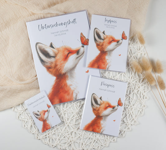 U-Heft/Impfpass/Reisepass personalisiert FUCHS - Geschenk zur Geburt Passport Covers Papier Träume