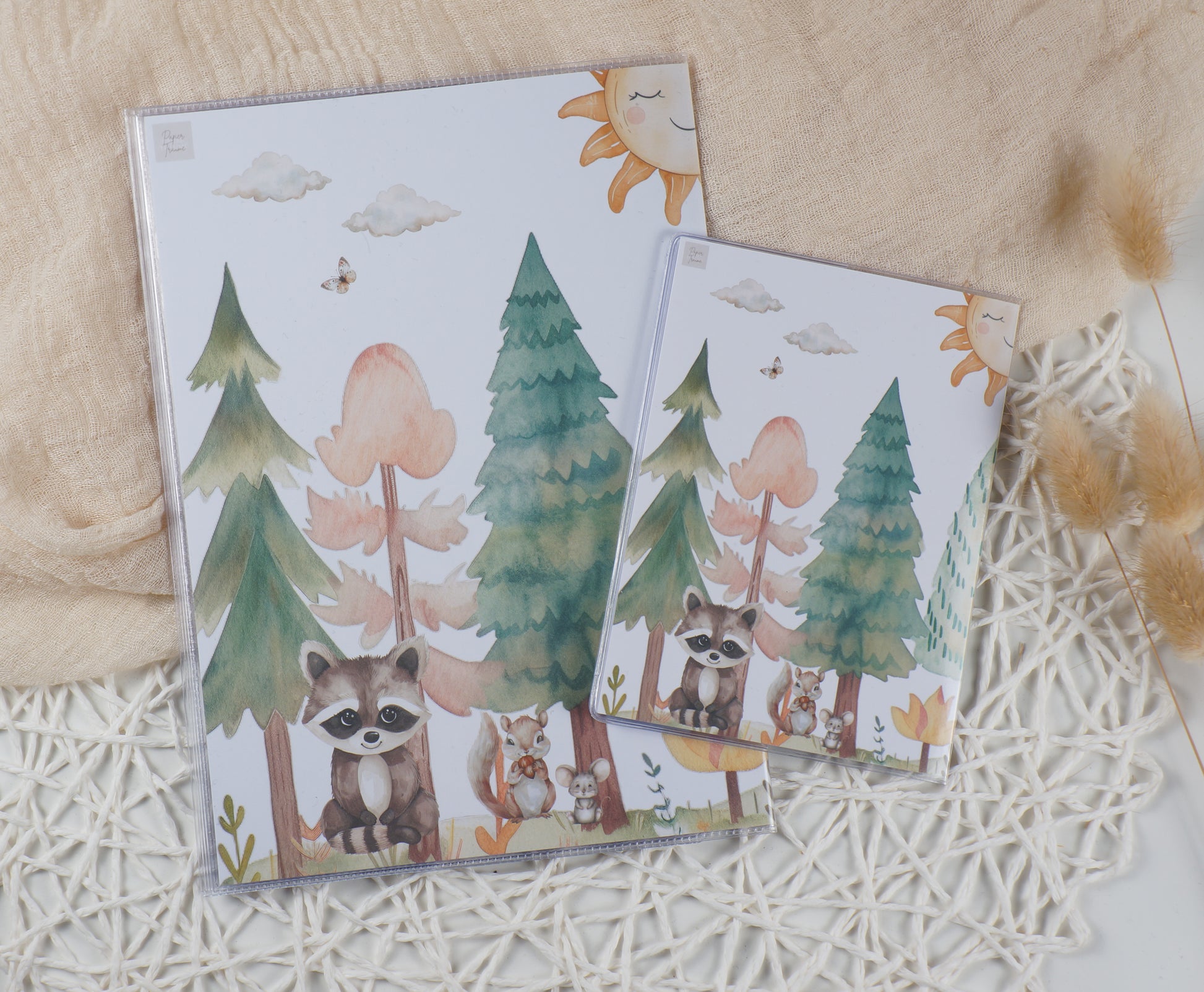 U-Heft/Impfpass/Reisepass personalisiert FREUNDE IM WALD - Geschenk zur Geburt Passport Covers Papier Träume