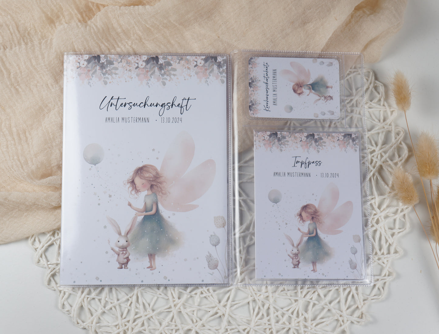 U-Heft/Impfpass/Reisepass personalisiert FAIRY MINT - Geschenk zur Geburt Passport Covers Papier Träume