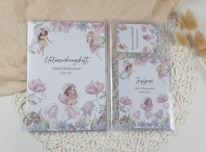U-Heft/Impfpass personalisiert FAIRY GARDEN - Geschenk zur Geburt Passport Covers Papier Träume