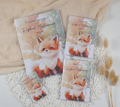 U-Heft/Impfpass personalisiert "FUCHS IM WALD"- Geschenk zur Geburt Passport Covers Papier Träume