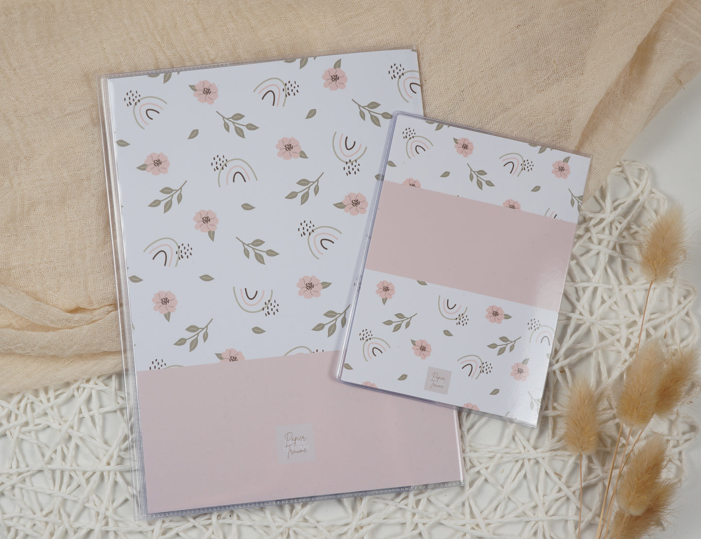 U-Heft/Impfpass personalisiert BLUMEN REGENBÖGEN - Geschenk zur Geburt Passport Covers Papier Träume