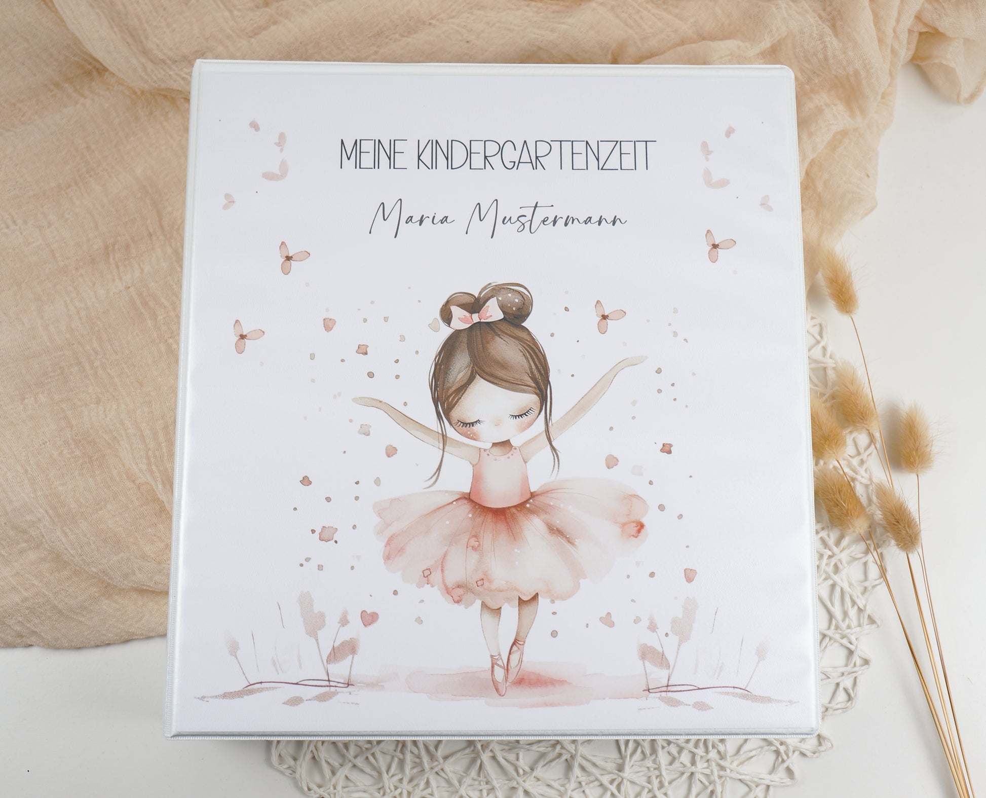 Kindergarten Krippe Ordner "BALLERINA" personalisiert - Sammelmappe Krippe Schule oder Kita Office & School Supplies Papier Träume