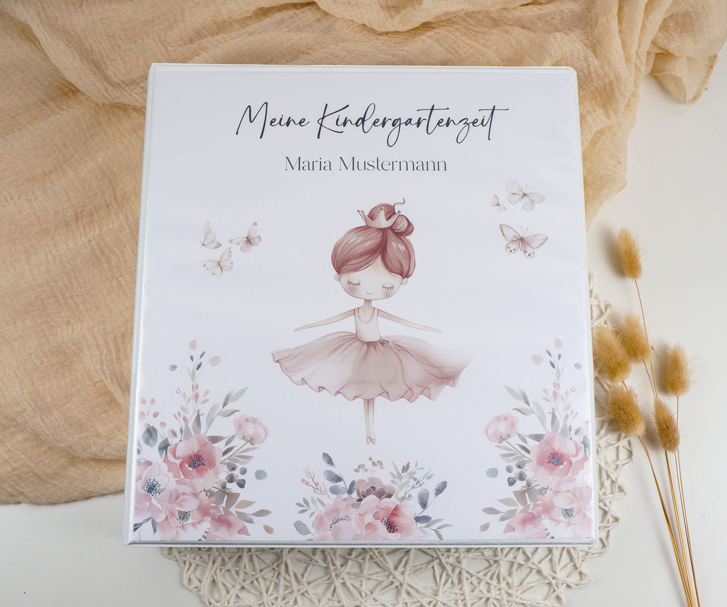 Kindergarten Krippe Ordner "BALLERINA II" personalisiert - Sammelmappe Krippe Schule oder Kita Office & School Supplies Papier Träume