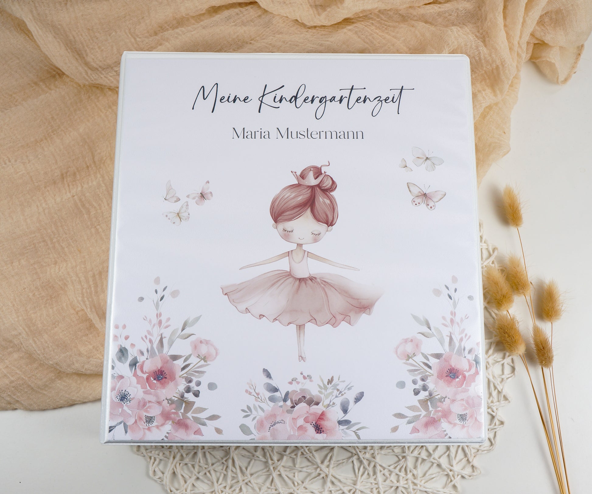 Kindergarten Krippe Ordner "BALLERINA II" personalisiert - Sammelmappe Krippe Schule oder Kita Office & School Supplies Papier Träume