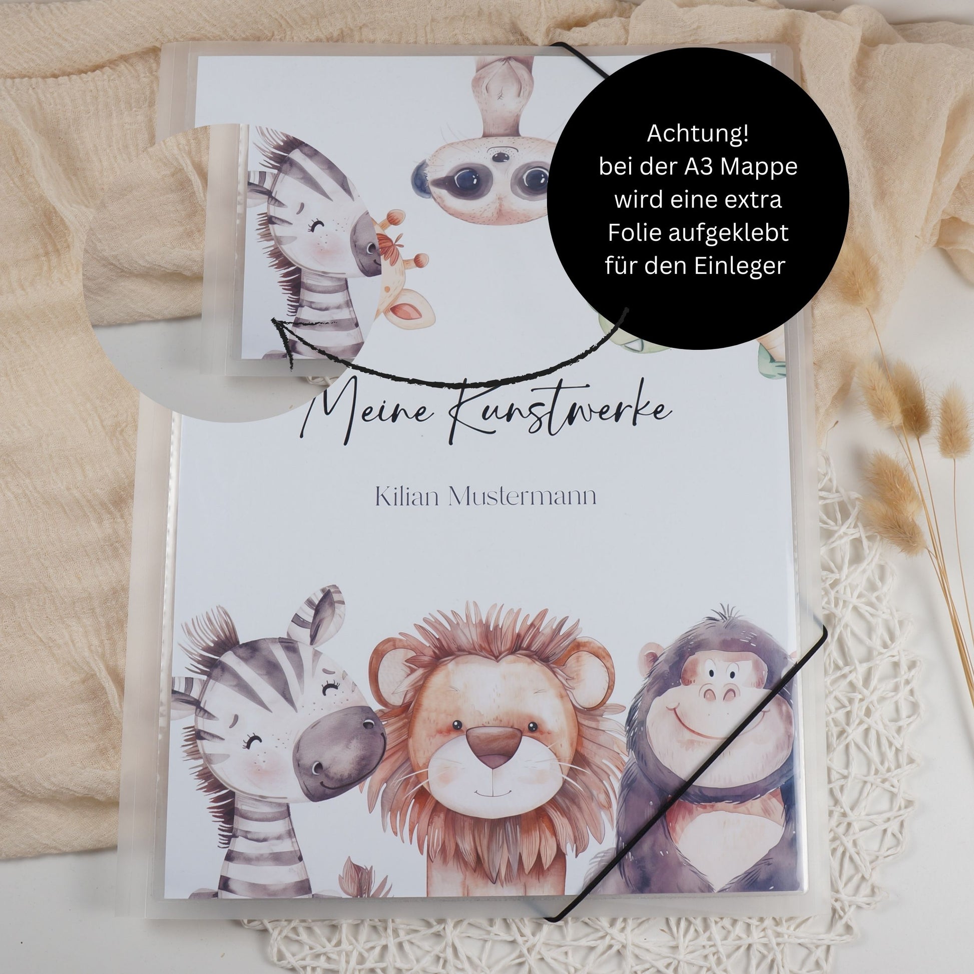 Zeichenmappe A3 oder A4 personalisiert TIERISCH STARKE FREUNDE Office & School Supplies Papier Träume