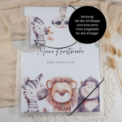Zeichenmappe A3 oder A4 personalisiert TIERISCH STARKE FREUNDE Office & School Supplies Papier Träume