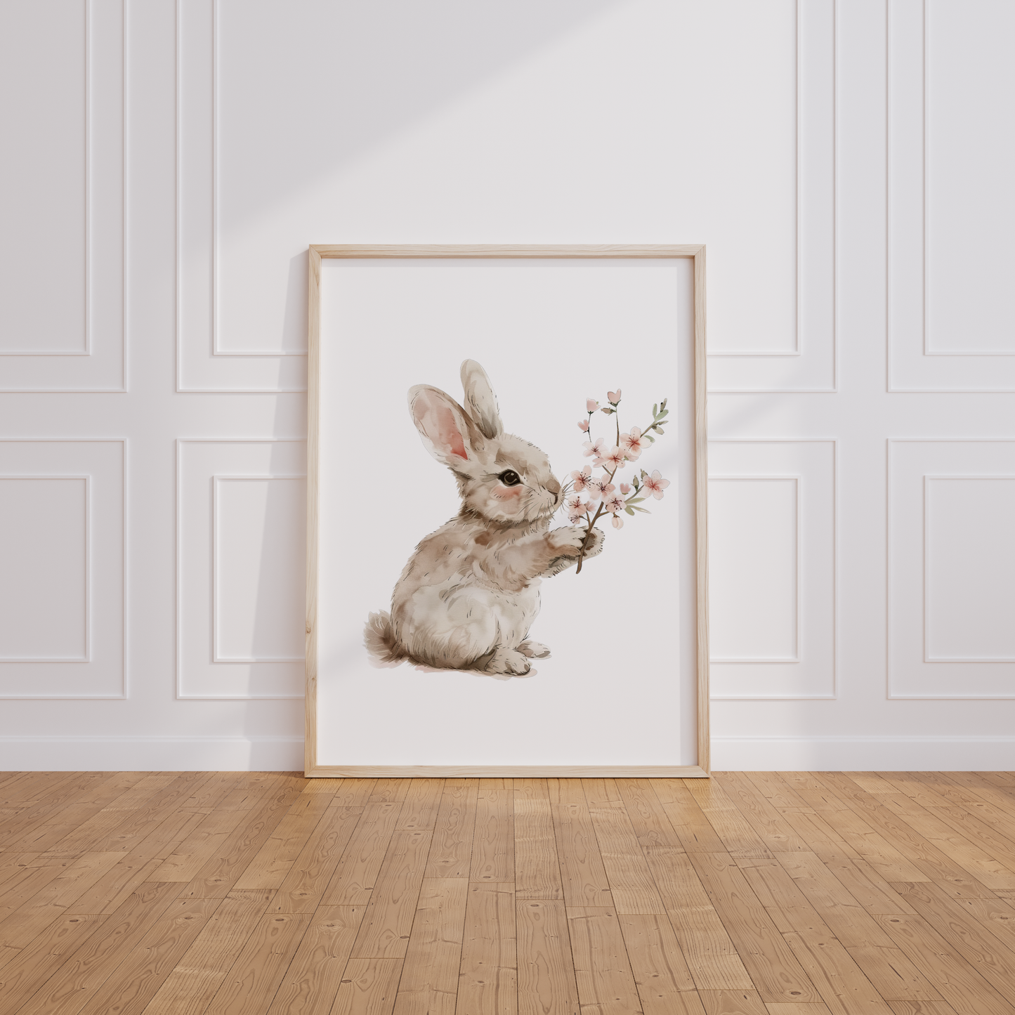 Kinderzimmer Poster 3er Set HÄSCHEN MIT BLUMEN Wandbild Kinderposter Geschenk zur Geburt / Einschulung Papier Träume