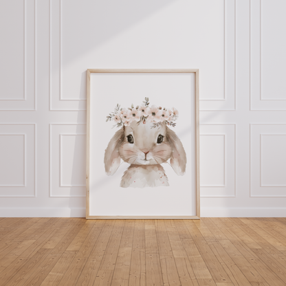 Kinderzimmer Poster 3er Set HÄSCHEN MIT BLUMEN Wandbild Kinderposter Geschenk zur Geburt / Einschulung Papier Träume
