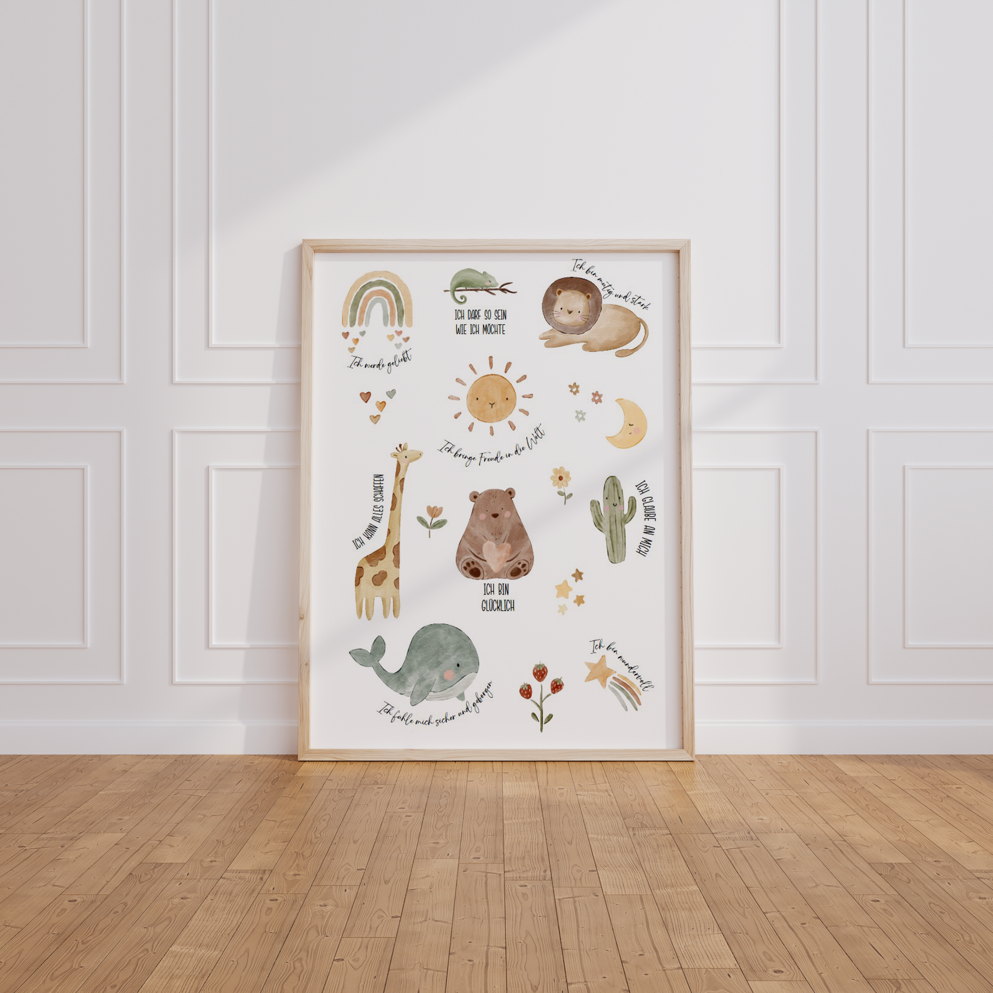 Affirmationsposter TIERE - Geschenk für Kinder Papier Träume