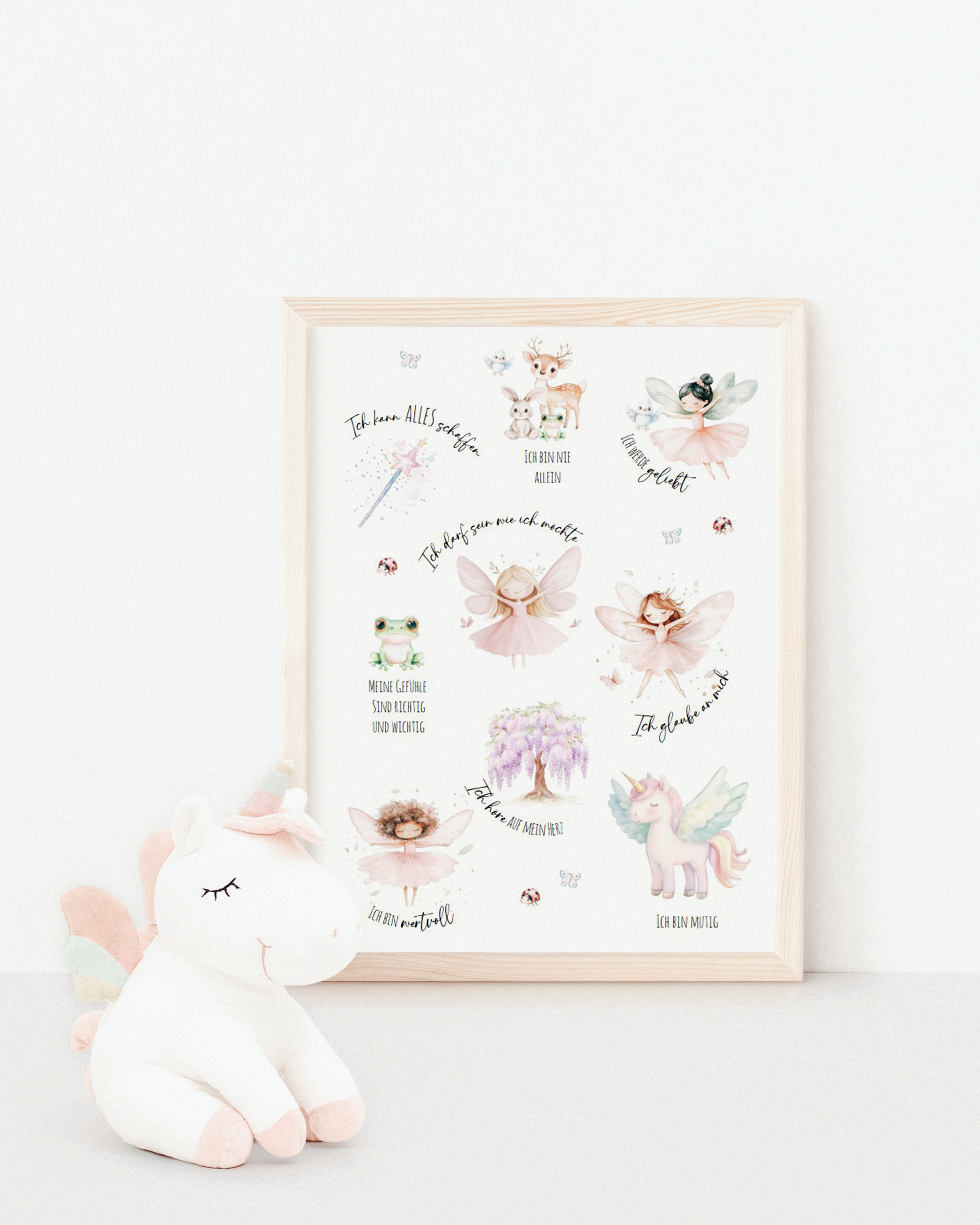 Affirmationsposter FEEN ELFEN- Geschenk für Kinder Papier Träume
