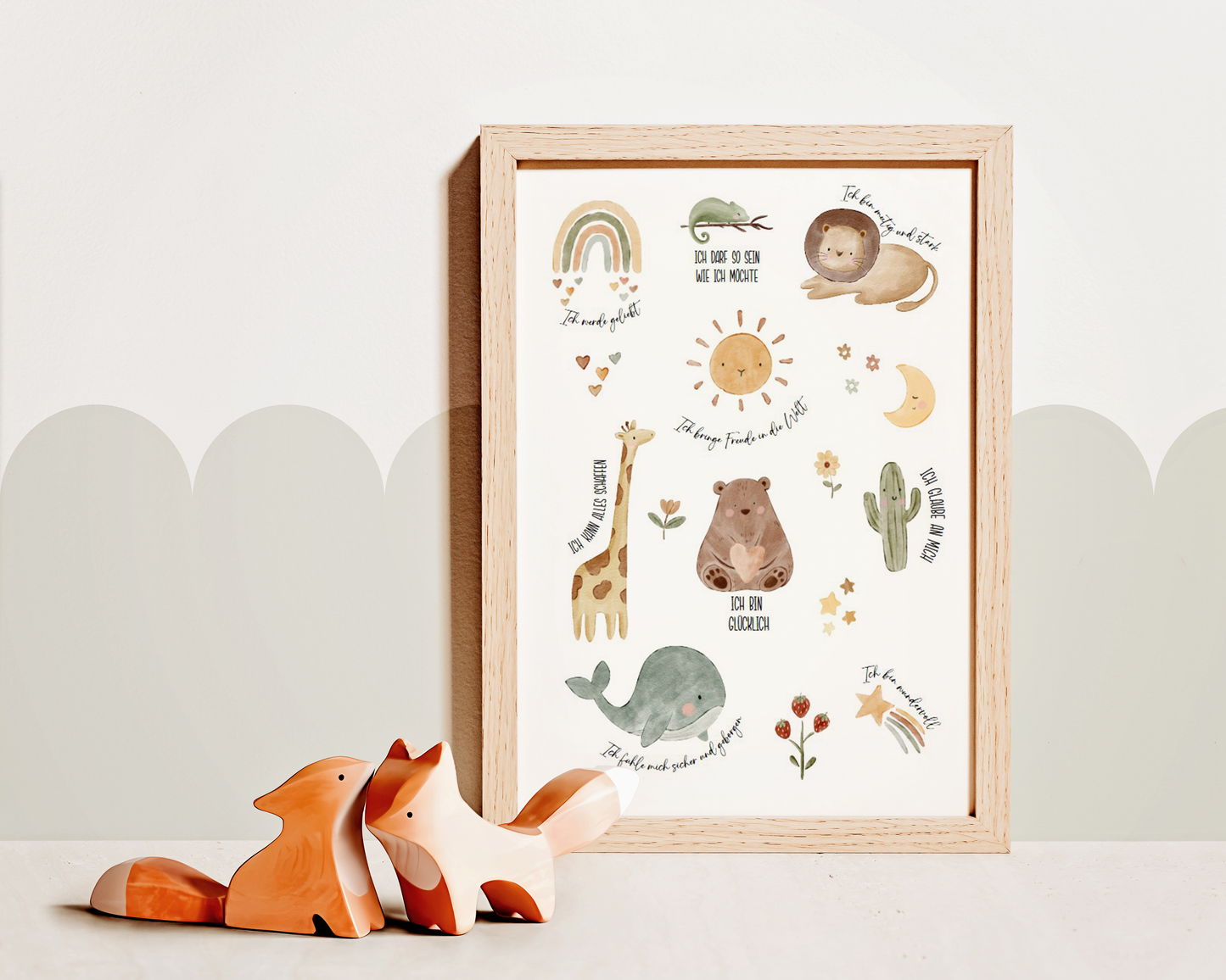 Affirmationsposter TIERE - Geschenk für Kinder Papier Träume