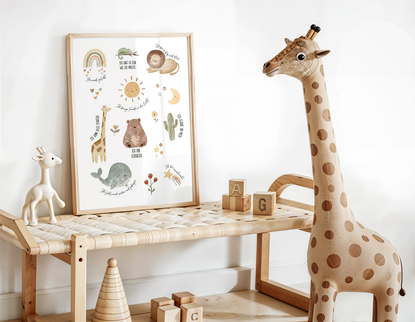 Affirmationsposter TIERE - Geschenk für Kinder Papier Träume