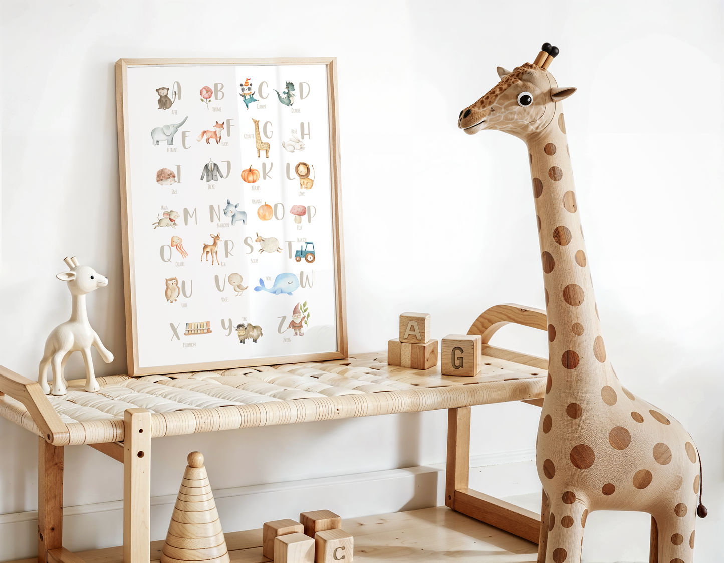 Poster ABC | Buchstaben Zahlen | Alphabet lernen | Geschenk Schulanfang oder Vorschule Papier Träume