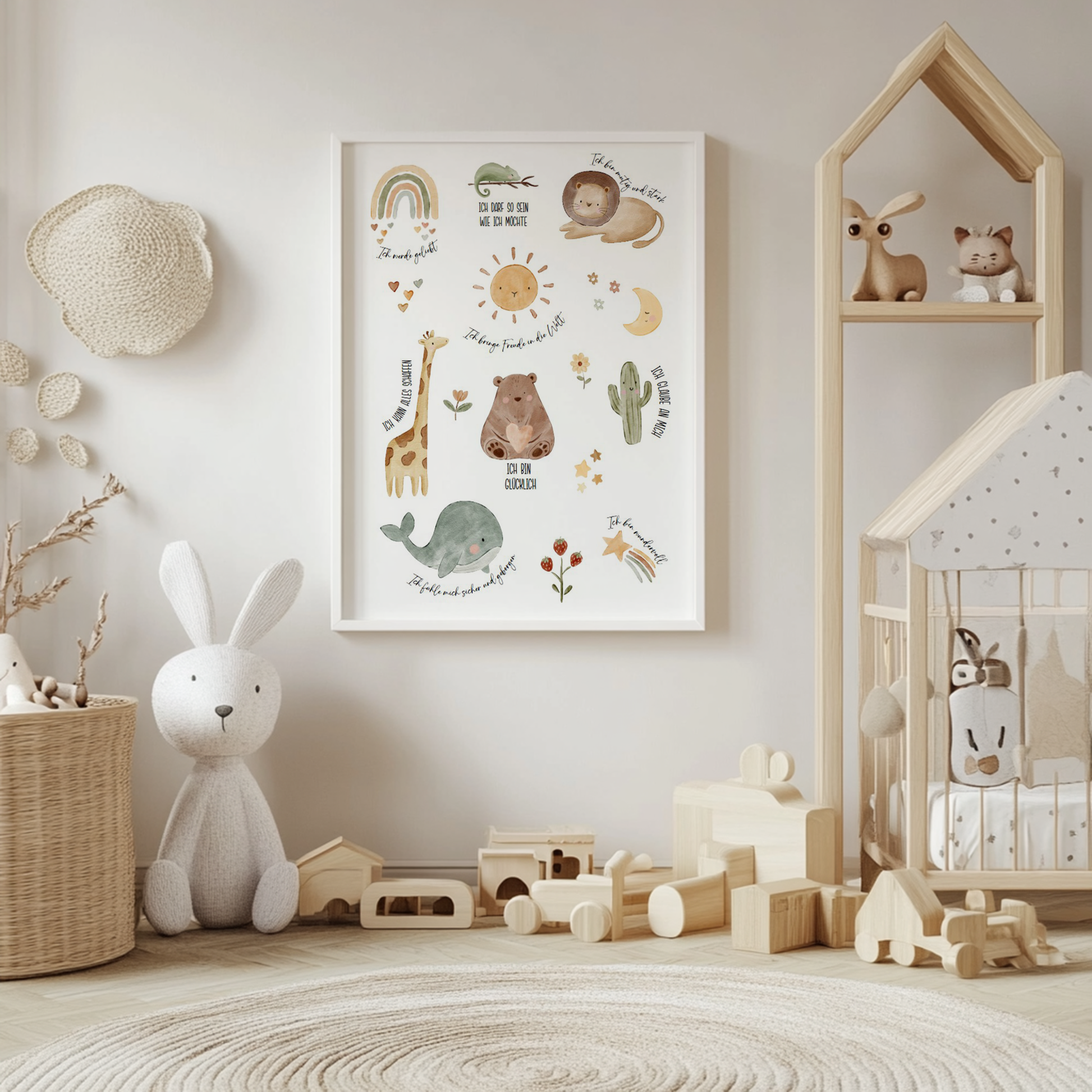 Affirmationsposter TIERE - Geschenk für Kinder Papier Träume