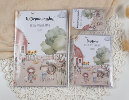 U-Heft/Impfpass personalisiert BAUERNHOF - Geschenk zur Geburt Passport Covers Papier Träume