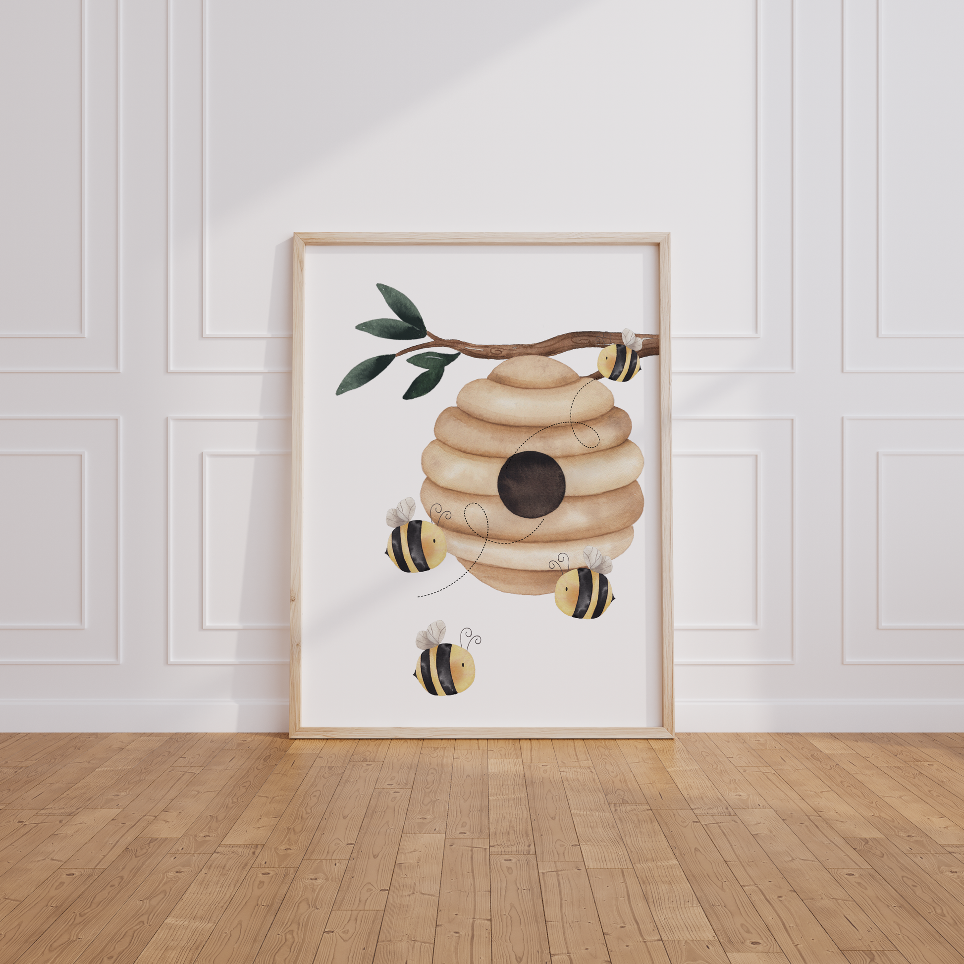 Kinderzimmer Poster 3er Set BÄRCHEN MIT BIENEN Wandbild Kinderposter Geschenk zur Geburt / Einschulung Papier Träume