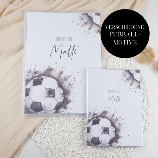 Zeugnismappe Hausaufgabenheft "FUSSBALL VERSCHIEDENE" personalisiert Office & School Supplies Papier Träume