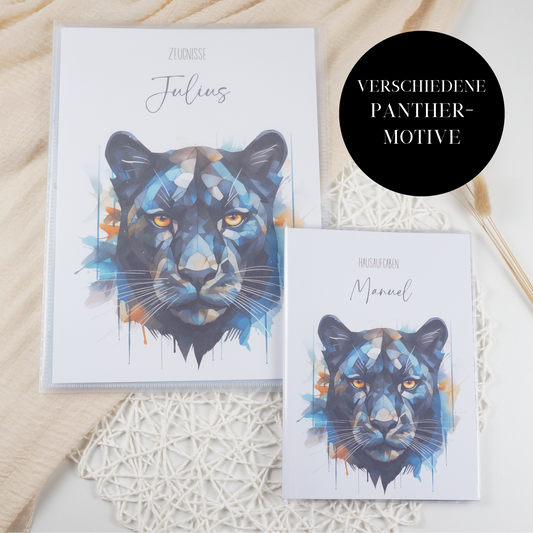Zeugnismappe Hausaufgabenheft "Panther - verschiedene" personalisiert Office & School Supplies Papier Träume