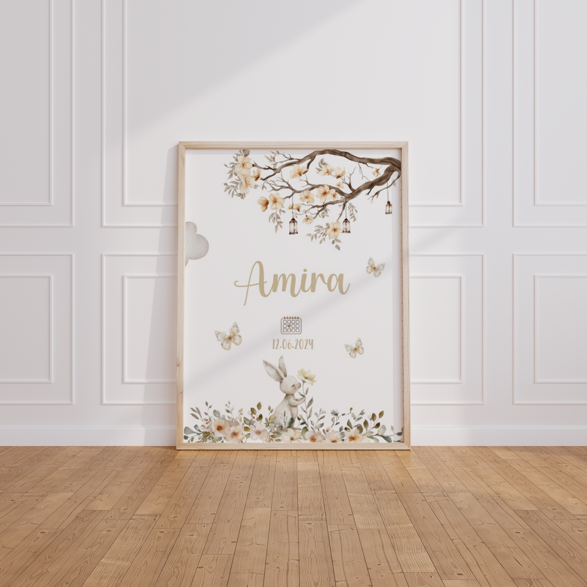 Kinderzimmer Poster 3er Set REHKITZ personalisiert Wandbild Kinderposter Geschenk zur Geburt / Einschulung Papier Träume