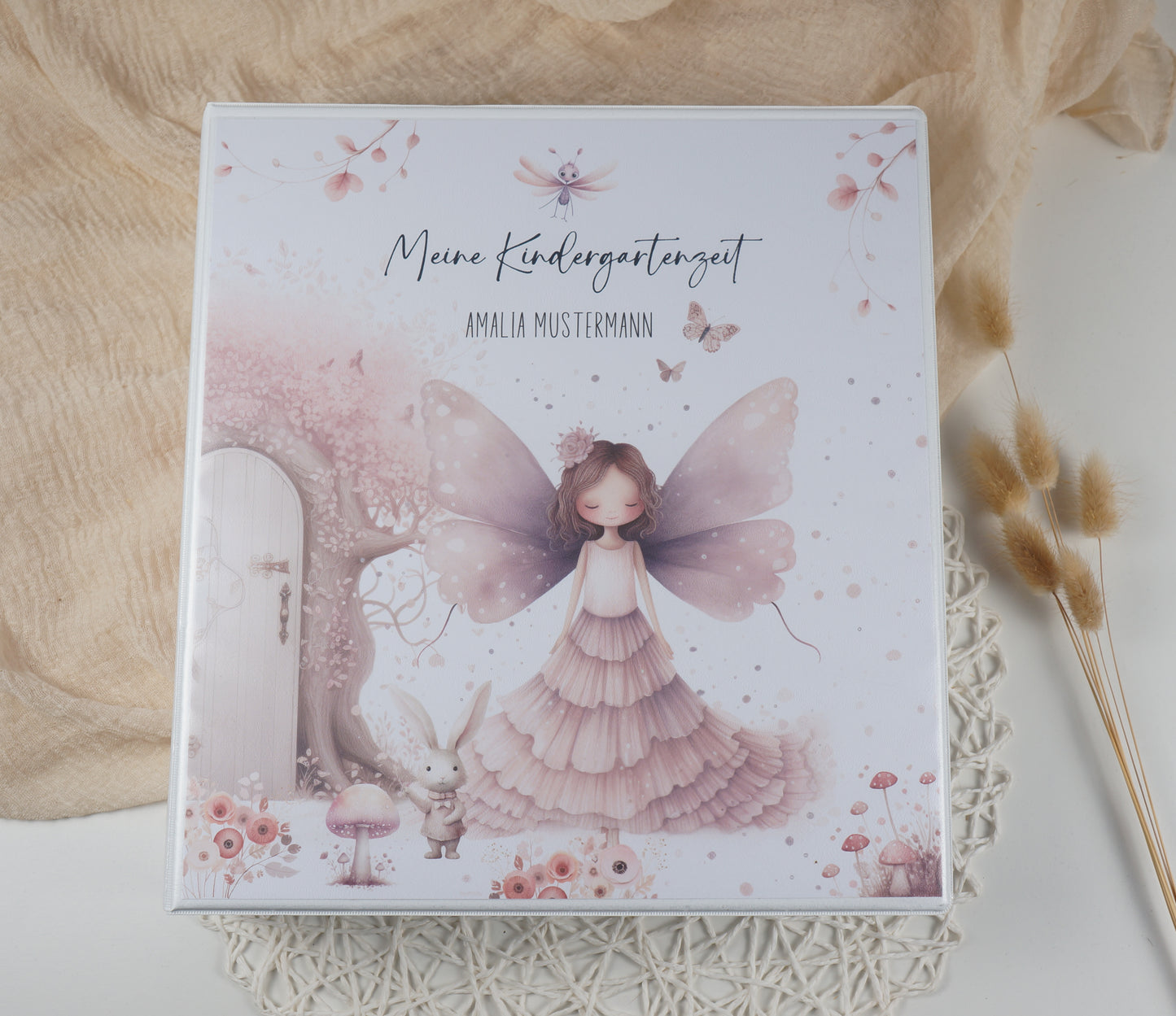 Kindergarten Krippe Ordner "FAIRY PINK" personalisiert - Sammelmappe Krippe Schule oder Kita