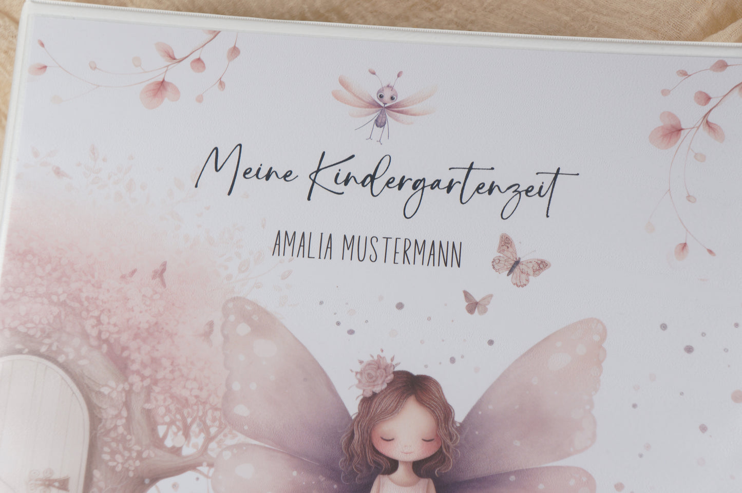 Kindergarten Krippe Ordner "FAIRY PINK" personalisiert - Sammelmappe Krippe Schule oder Kita