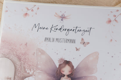 Kindergarten Krippe Ordner "FAIRY PINK" personalisiert - Sammelmappe Krippe Schule oder Kita