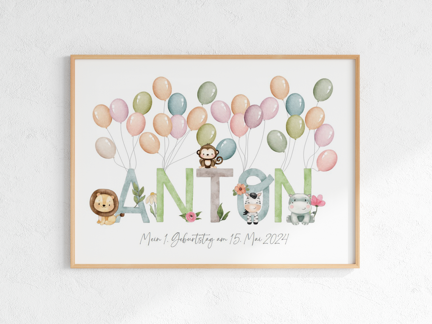 Gästebuch personalisiert Namensposter TIERE Taufe Einschulung Geburtstag als Geschenk Gästeposter Papier Träume