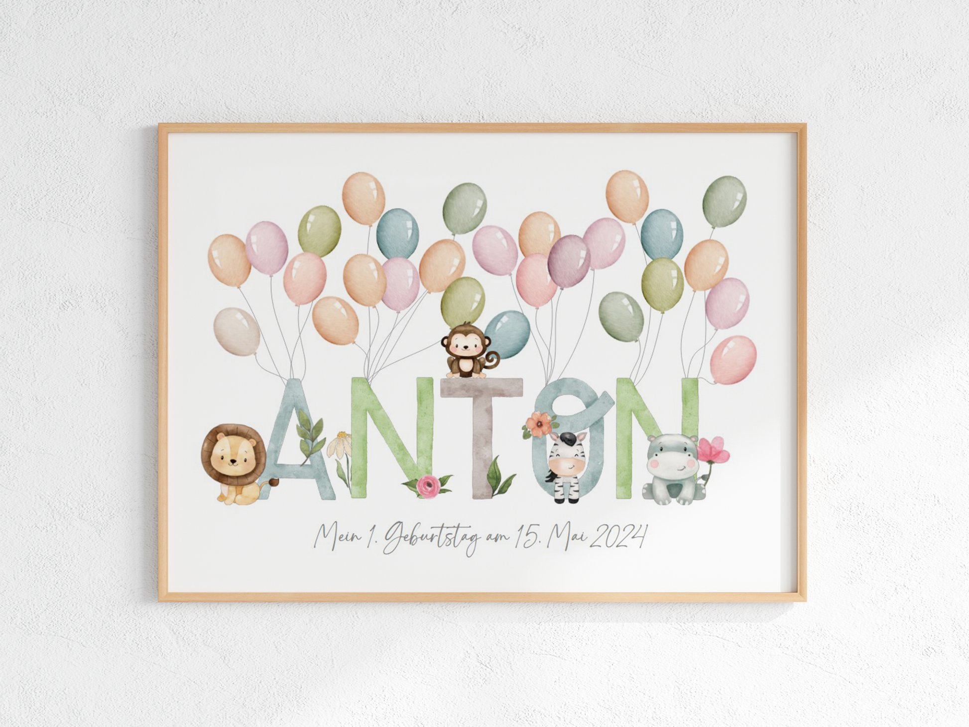 Gästebuch personalisiert Namensposter TIERE Taufe Einschulung Geburtstag als Geschenk Gästeposter Papier Träume